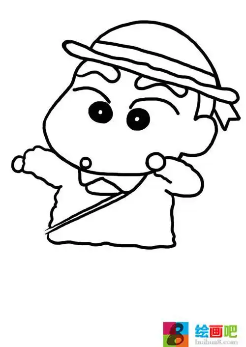 蜡笔小新背面简笔画