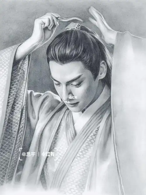 惊艳到我的第一位古装角色,魏晋风～#手绘  #我的素描簿  #手绘头像