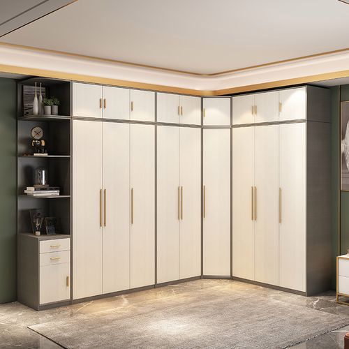 转角衣柜转角衣柜家用卧室书桌一体组合带梳妆台90度钻石型l型衣帽间