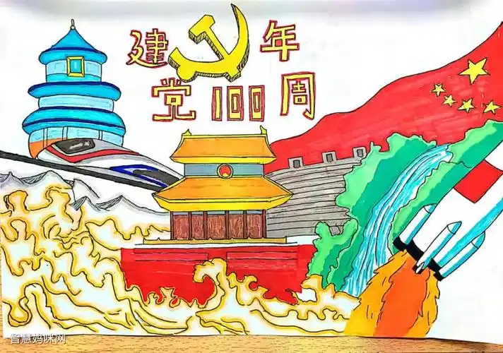 祝党的100岁生日快乐主题手抄报