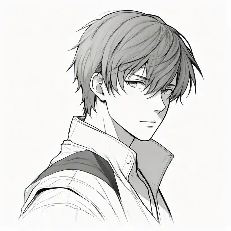 黑白魅力,男士帅气头像精选 探索黑白素描下的男士魅力,每一笔都勾勒