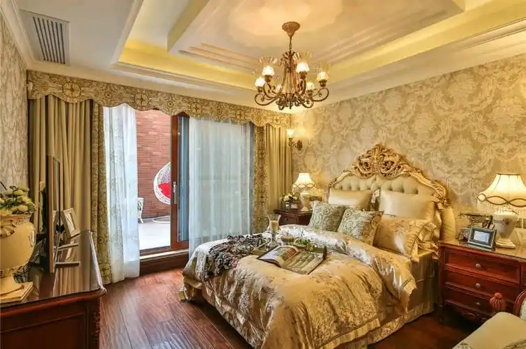 高贵气派欧式风格300平米别墅卧室吊顶装修效果图