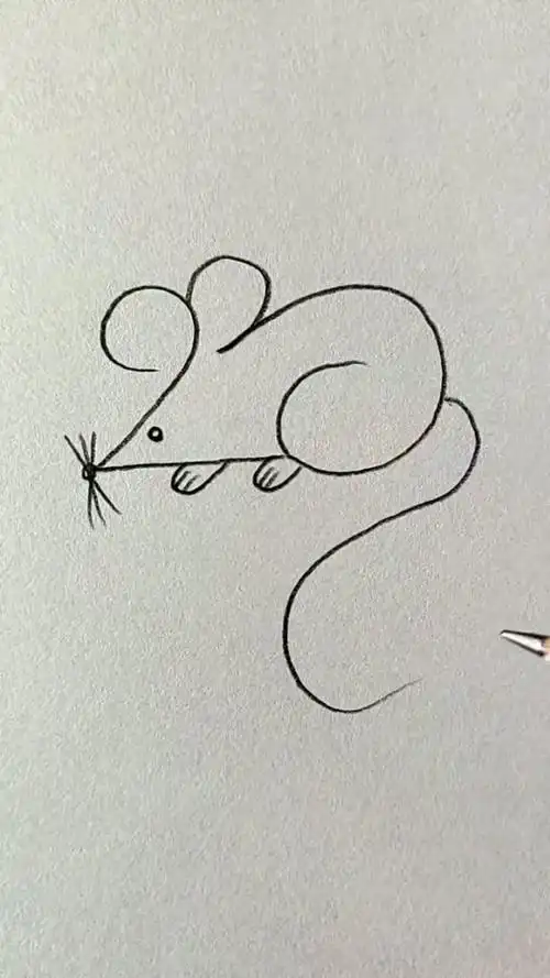 简单的小老鼠画法,一看就会哦!