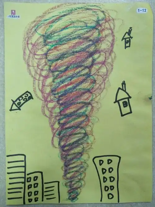 气候绘画主题:龙卷风——小班