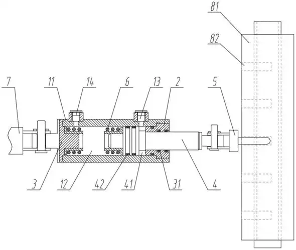 cn213206236u_油缸内置快速复位弹簧插销伸缩定位装置