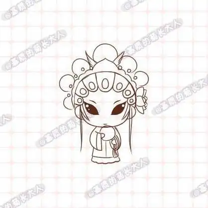 简笔画京剧脸谱女头像幼儿版京剧花旦简笔画画法步骤花旦简笔画步骤图