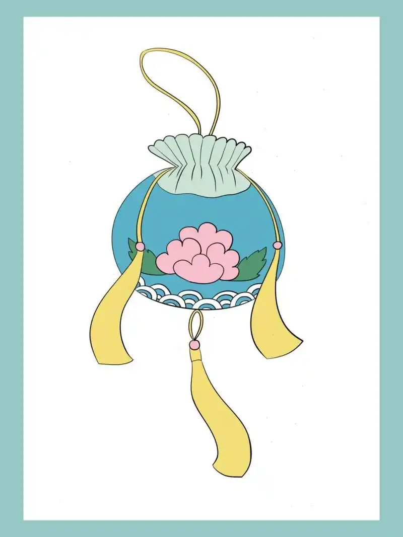 国风简笔系列——香囊(端午节挂香囊啦) 好喜欢中国风的小饰品,准备画