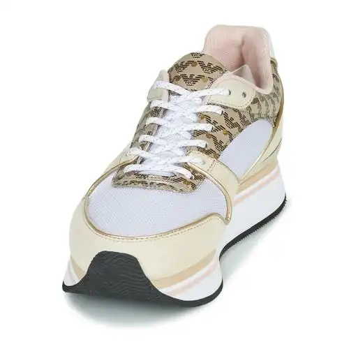 emporioarmani阿玛尼女鞋奢侈品休闲鞋老爹鞋系带单鞋米色白色春秋款