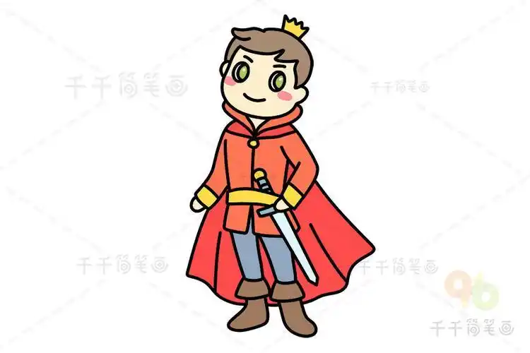 儿童漫画王子简笔画