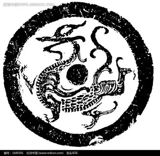 手绘张爪蔓草尾青龙玉佩