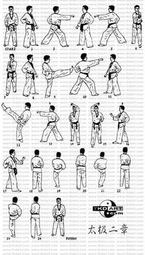 跆拳道基础之六——品势太级二章之拳谱和动画演示