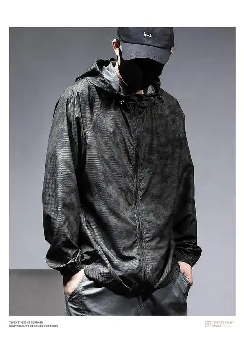 钓鱼衣服男款防雨防晒服夏季衣男士冰丝薄款迷彩钓鱼运动外套皮肤上衣