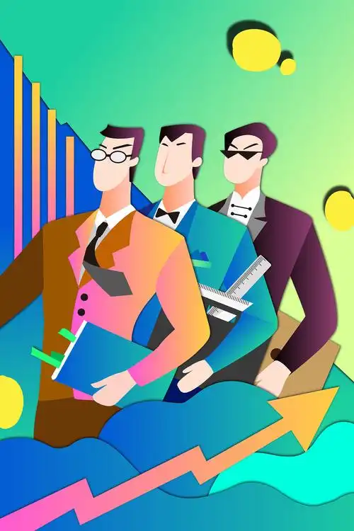 金融商务风格手绘插画