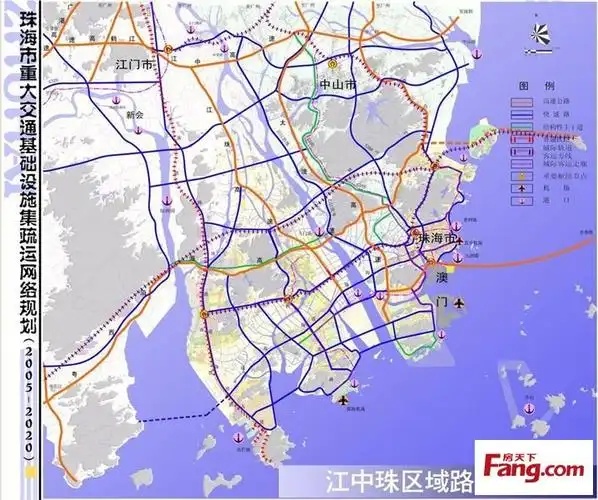 珠海市轨道交通线网规划方案示意图