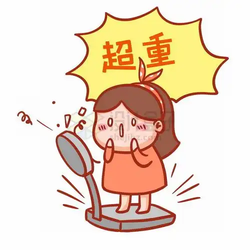 卡通体重超重减肥表情包插画png图片素材