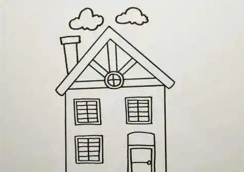 简单漂亮楼房简笔画怎么画 带颜色楼房简笔画步骤画法