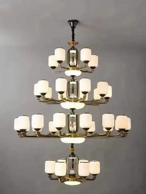 云石,玉石都可以定制#灯具推荐  #灯具搭配  #全铜灯  #定制大型吊灯