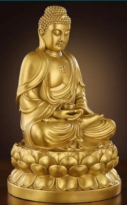 雷老板 释迦牟尼佛佛像纯铜如来佛祖铜像家用大日如来释迦摩尼供奉