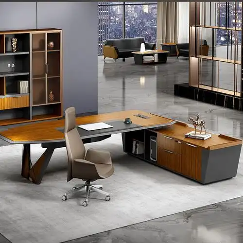 烤漆中式高档大班桌乌金木办公家具办公桌椅老总大班台总裁老板桌