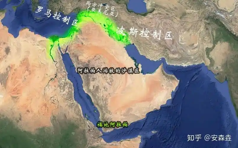 图 32:阿拉伯人活动的主要区域——阿拉伯半岛示意图