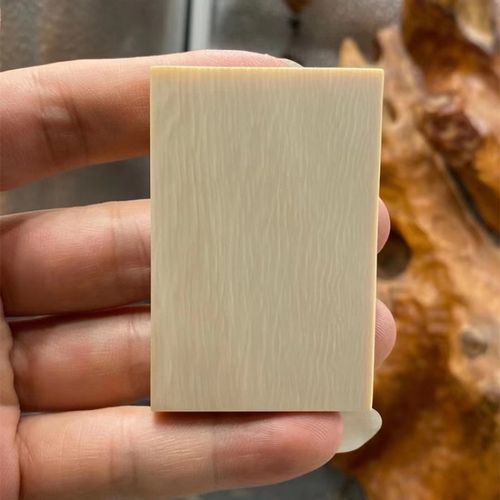 歌盼 猛犸象牙平安无事牌吊坠 满纹果冻料冰料牙雕461方牌挂件 果冻满