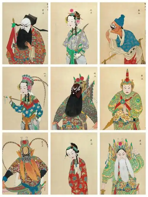 京剧人物脸谱服饰文物之美传统文化彩绘