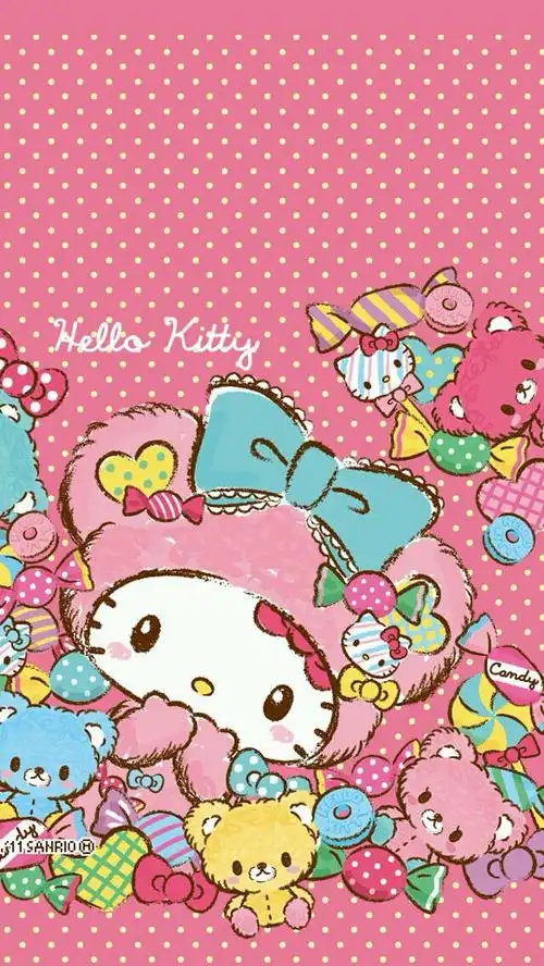 iphone壁纸萌物可爱背景hellokitty猫