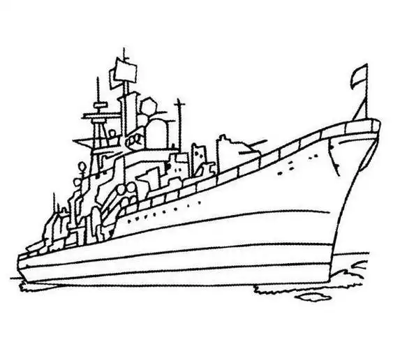 军舰简笔画儿童学画战列舰简笔画图片