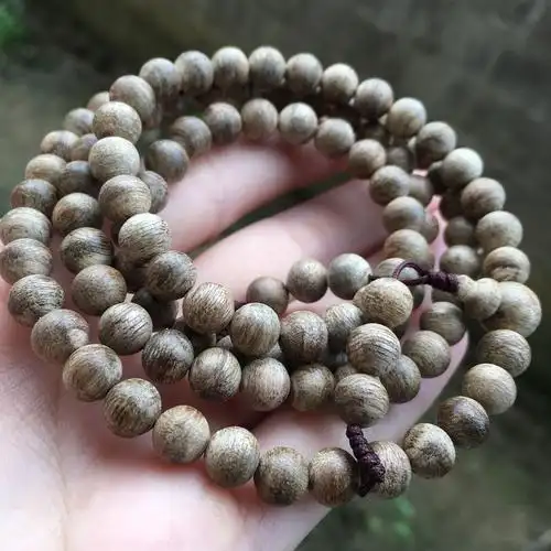 花果香甜醇厚海南沉香手串佛珠念珠6mm虫漏佛珠