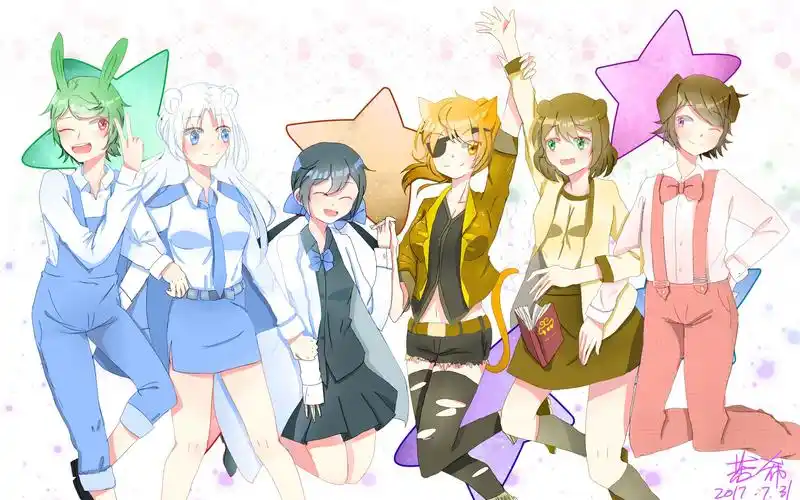 【绘画过程】说好图楼到100楼就画小纵队(伪)全员性转来着于是就画了