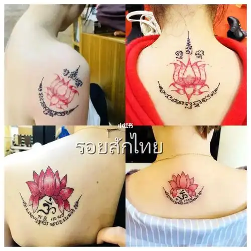 泰式莲花纹身纹哪都很美啊