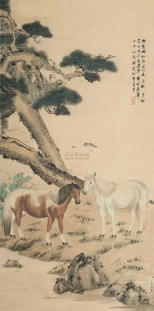 【马图 立轴 设色纸本】拍卖品_图片_价格_鉴赏