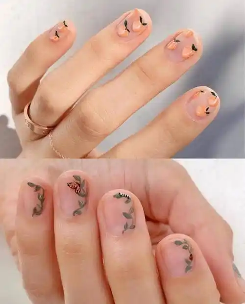 清新可爱手绘美甲,春日活泼气息满满,小仙女们别错过!_颜色_底色_图案