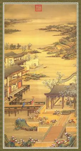 清院本十二月令图轴高清大图中国台湾故宫博物院藏