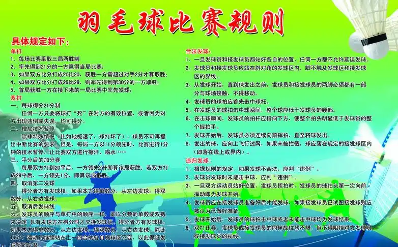 羽毛球比赛规则