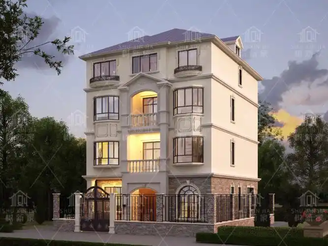 优雅4层欧式自建房别墅图纸 做梦都要的第四层户型7815简欧风欧式