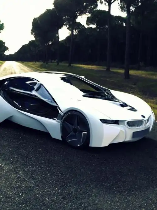 宝马i8跑车路树手机壁纸,桌面图片,手机锁屏壁纸 - 魔秀