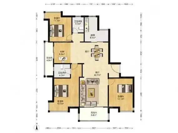 御桥租房,地杰国际城f欧香四季 3室3厅2卫 电梯房 150平米,浦东租房