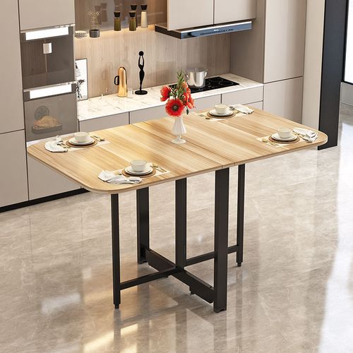 折叠桌超薄家用小户型简易饭桌多功能厨房省空间长方形用餐小桌子