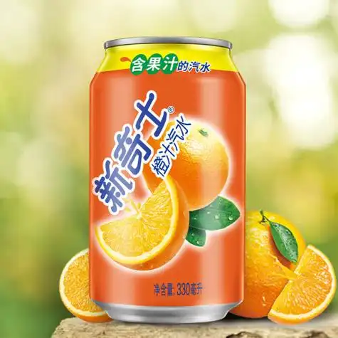 屈臣氏(watsons)饮料 watsons 屈臣氏 新奇士橙汁汽水330mlx24听 整箱