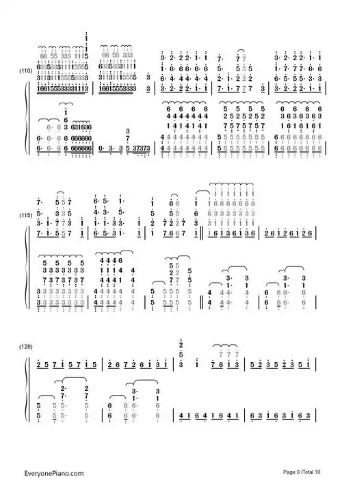 unravel-东京喰种主题曲双手简谱预览9-钢琴谱文件(五线谱,双手简谱