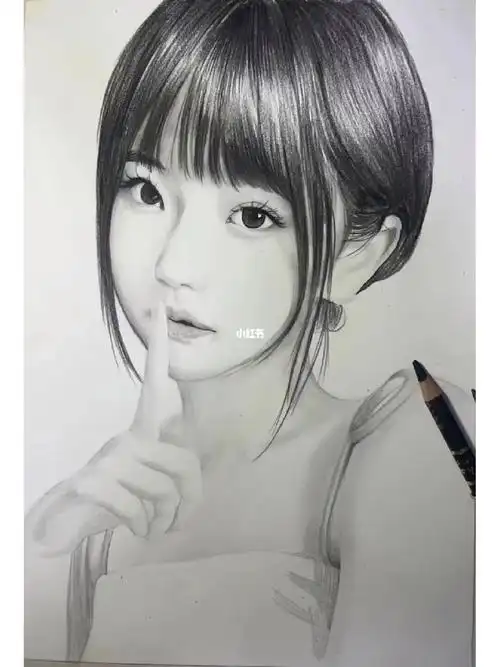 素描作品美少女10