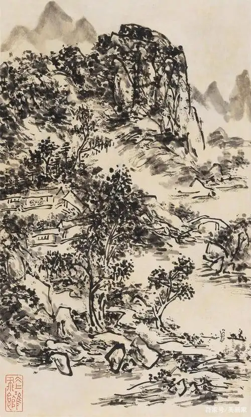 黄宾虹 黄山散花坞诸峰(局部)