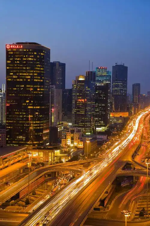 无人,家,高楼大厦,竖图,俯视,航拍,室外,夜晚,长时间曝光,度假,美景