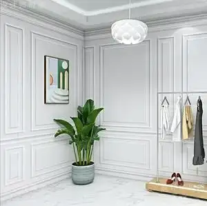 欧式直播间背景布网红背景墙壁纸轻奢服装店美容院3d立体石膏线