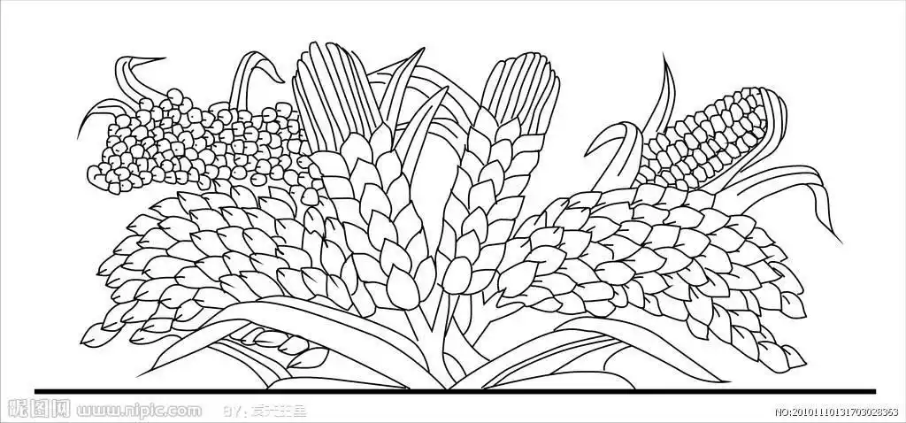 幼儿园简笔画五谷