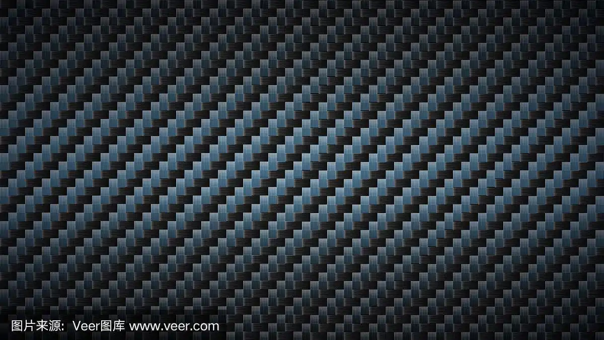 黑色碳纤维质地.深色金属表面,纤维编织图案和纹理复合材料矢量背景
