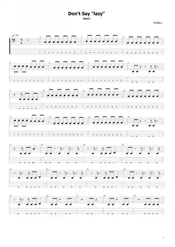 dont say lazy bass谱 3 2010-02-25 求dont say lazy bass谱 2