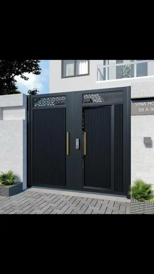 简约不锈钢庭院门铝艺别墅对开大门双开门