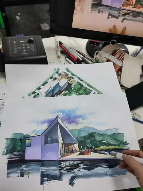 室外设计手绘第27集建筑马克笔效果图附高清